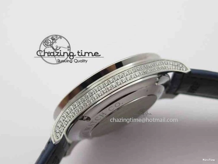 MIROTIME 0705 Portuguese IW3714 Diam ZF V2 1:1 Best Edition White Dial Blue Makers On Blue Leather Strap A79350 (Slim Movement) Stylish 7248